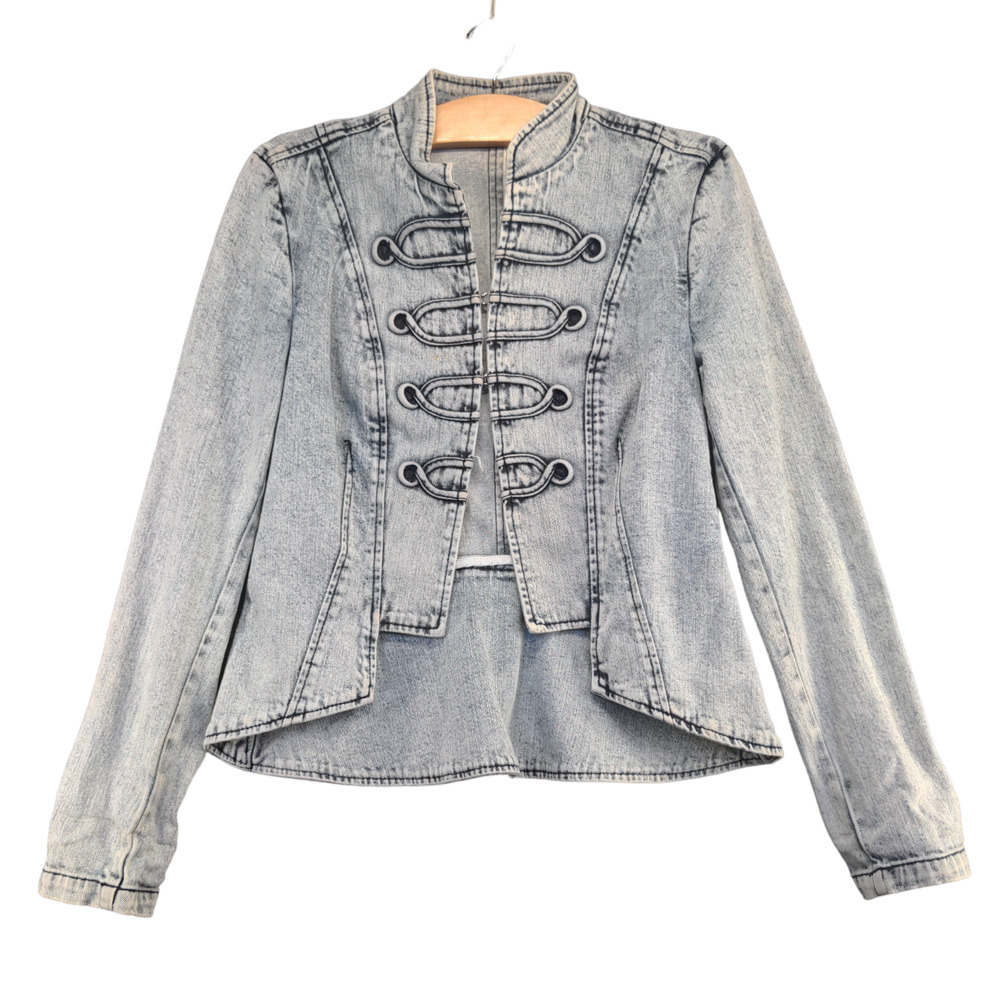 Allen B. by Allen Schwartz Women's Denim Jean Jacket Blue Medium Hook & Eye